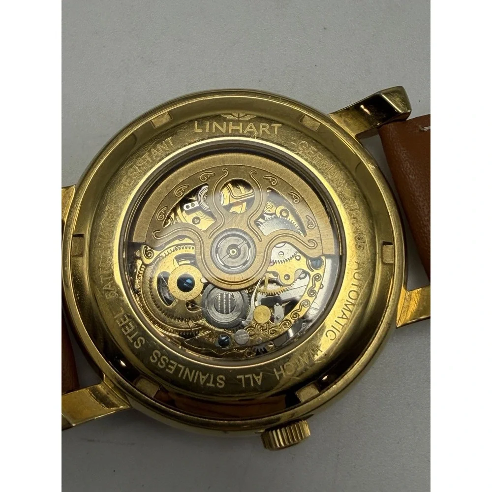 Linhart T21405 Working Automatic Mens Skeleton Watch 41MM 8